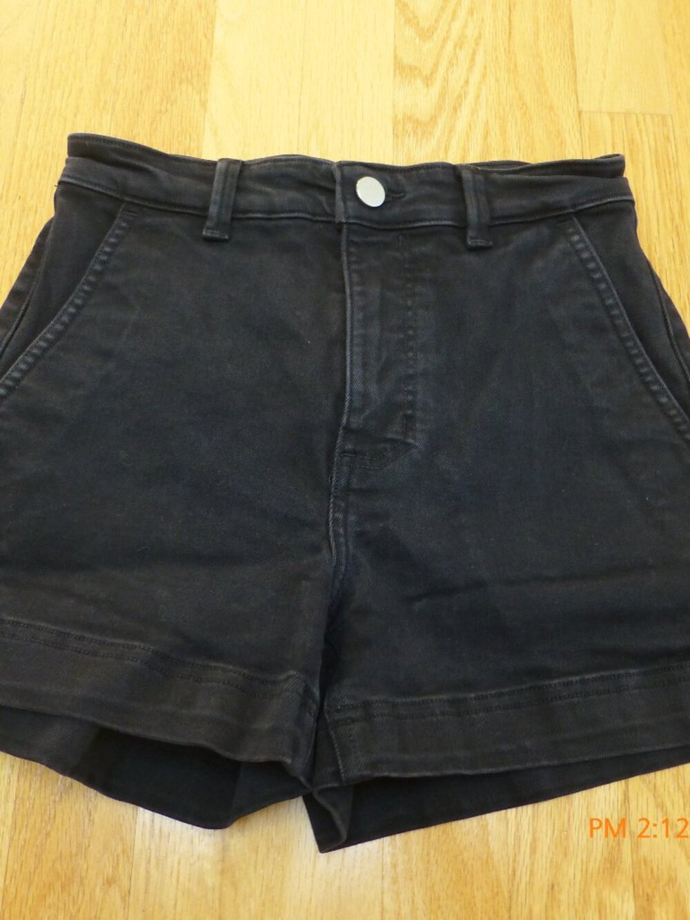 Everlane Women's black denim shorts high waist 3 inch inseam size 00
